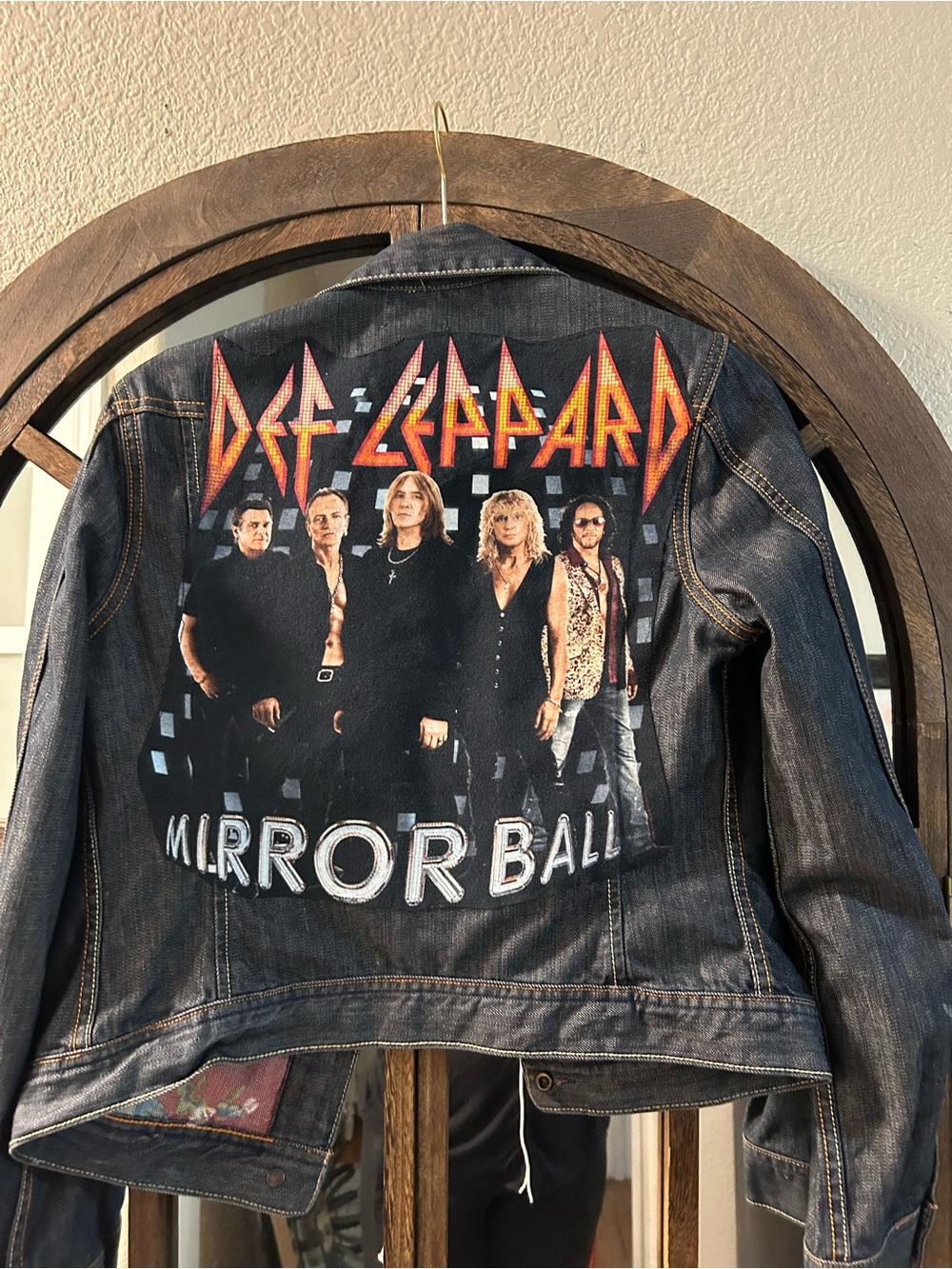 Lucky Brand Denim Jacket with Def Leppard Back Graphic - Black/Blue